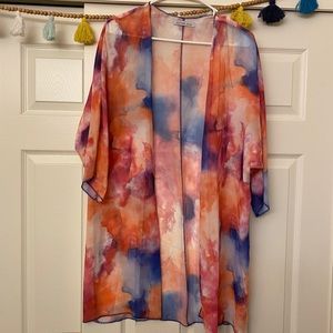 Tie dye kimono, see through